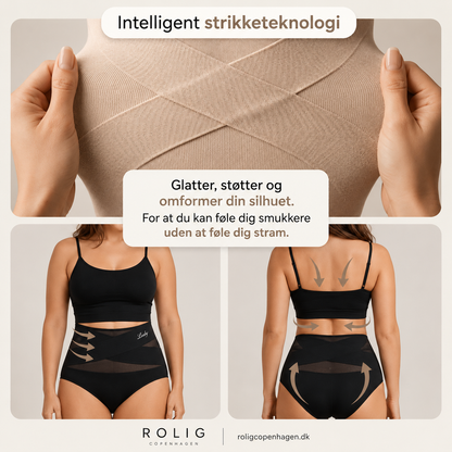 Rolig – Højtaljede shapewear-trusser med 360° støtte
